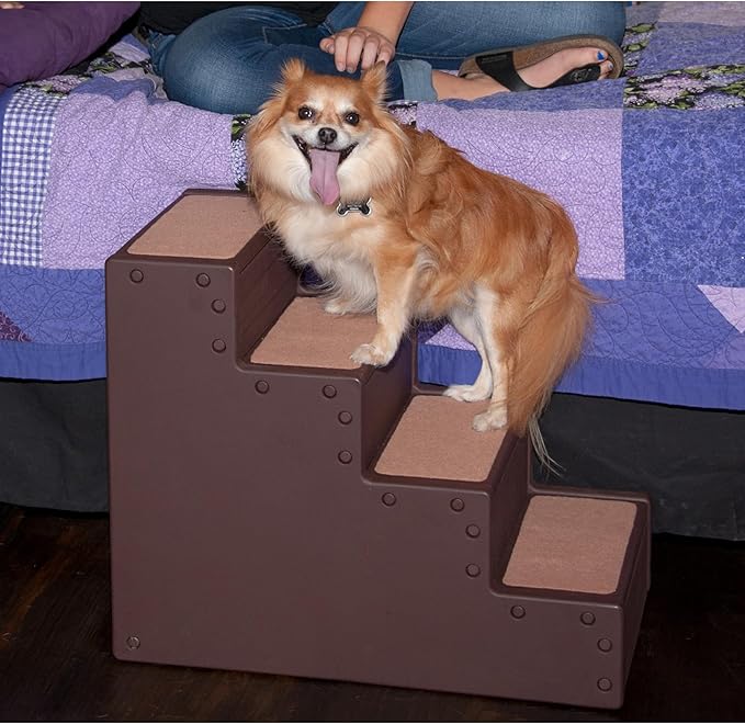 Pet Gear Pet Step IV Pet Stairs for Small Dogs and Cats up to 50 pounds, Lightweight, No Tools Required, 13 Colors to Choose from, Mocha