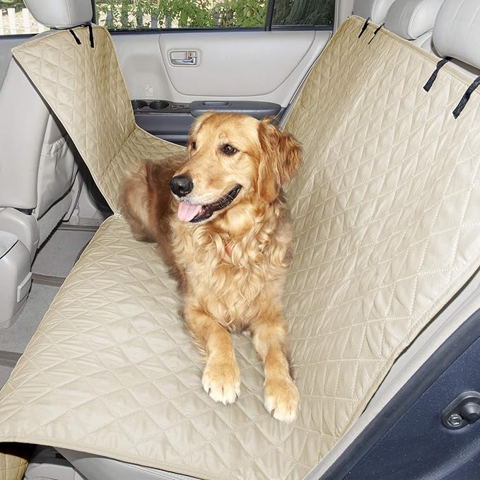 Furhaven Universal Water-Resistant Quilted Hammock-Style Backseat or Cargo Area Protector - Clay, One Size