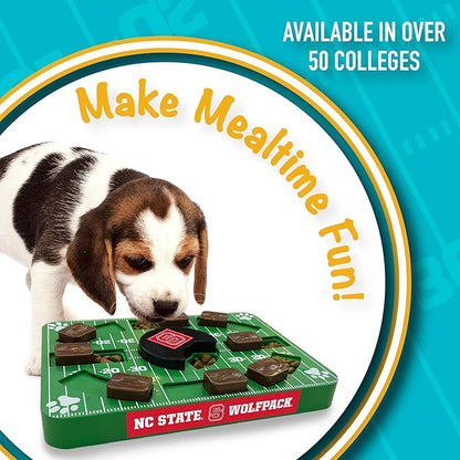 NCAA Puzzle Toy Slow Feeder, Puzzle Treat Dog Toy, Interactive Dog Treat Toy, Dog Puzzle Feeding Slow Toy (North Carolina State Wolfpack)