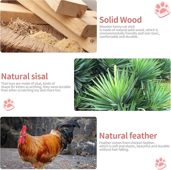 NVTED Cat Feather Toy Set - Playing Wand and Pet Activity Nip Toys Collection in Gift Box, Set of 7