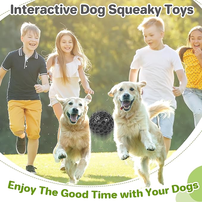 Indestructible Squeaky Dog Balls Puppy Toys, Interactive Dog Toys for Small Dogs, Puppy Chew Toys for Teething and Relax, Dogs Chew Toy Balls Small Toys for Small Breed