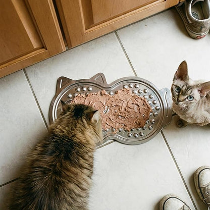 Heavy Duty Stainless Steel Lick Mat for Dogs & Cats - 15"×10" Large Metal Dog Licking Mat, Chew Proof Slow Feeder Mat with Suction Cups for Puppy & Cat, Dishwasher Safe, Whisker-Friendly