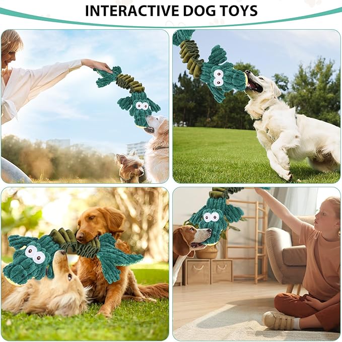 Squeaky Dog Toys for Large Dogs, Cute Puppy Toys, Plush Stuffed Pet Dog Toys with Crinkle Paper, Interactive Tug of War Dog Toys to Keep Them Busy for Small Medium Big Dogs