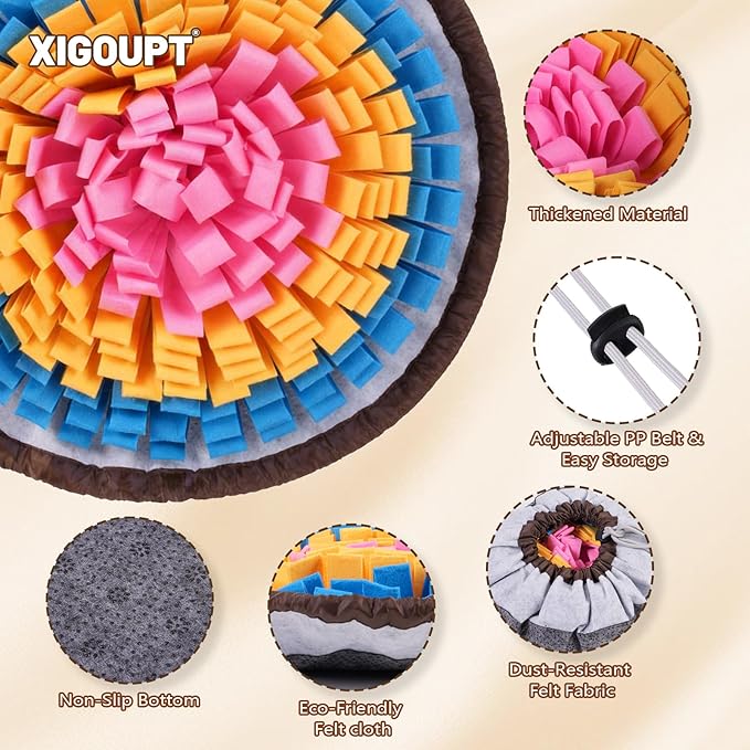 Snuffle Mat for Dogs Cats, Interactive Pet Non Slip Sniff Mat for Slow Eating Cognitive Puzzle Feeder for Enrichment Mental Stimulation Toys Keeping Boredom Away