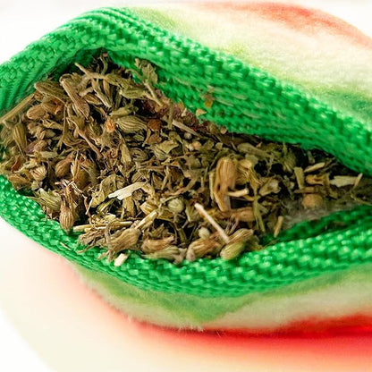 Doggijuana Tuffer Chewer Mini Plush Dog Toy | Funny Dog Toy Plush with Juananip Catnip for Dogs | Calming Aid for Dogs | Interactive Squeaky Chew Toy for Play (Watermelon Slice)