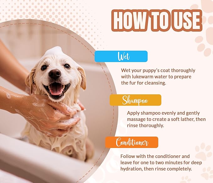 ALFIE'S CHOICE Puppy Shampoo and Conditioner Set | 16 fl oz Each | Gentle Formula for Sensitive & Itchy Skin | Panthenol & Sodium PCA | for Puppies, Adults & All Breeds | Made in USA