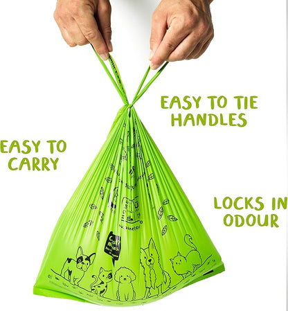 PLANET POOP Home Compostable Dog Poop Bags, 30 Count, XL Sized Cat Litter Box Clean-up with Handles, Biodegradable for Dogs Extra-Large Grocery Supplies