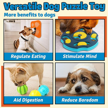 9 Pack All-Around Dog Puzzle Toy Set -Mentally Stimulating Dog Enrichment Toys for Small to Medium Smart Dogs, Includes Dog Lick Mat with Suction Cups