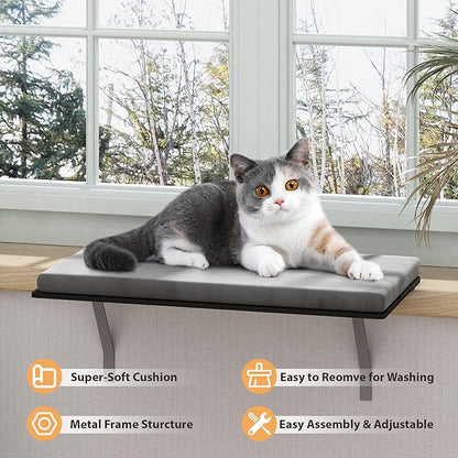 COZIWOW Window Hammock for Large Cats, Grey