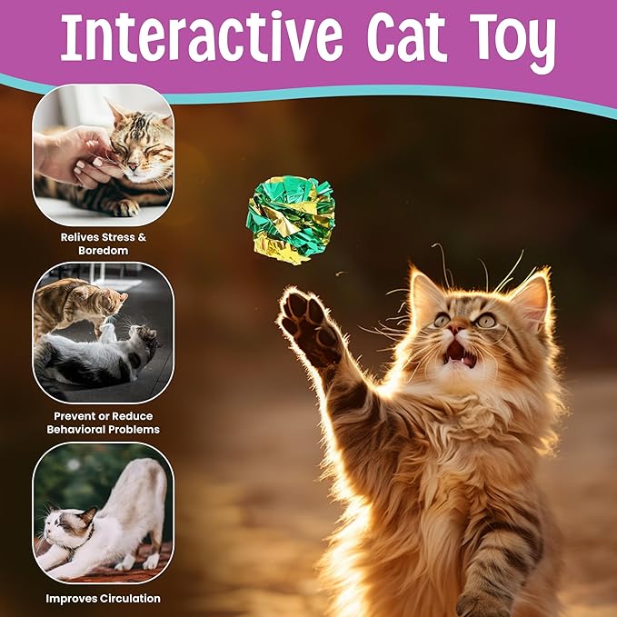 SPOT Ethical 1-1/2-Inch Mylar All Breed Sizes Balls Cat Toys, 4-Pack for All Breed Sizes