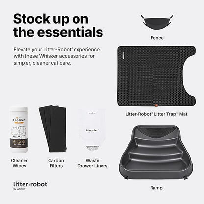 Litter-Robot 3 Connect by Whisker, Grey - Automatic, Self-Cleaning Cat Litter Box, App Control, Helps Reduce Litter Box Odors, Works with Any Clumping Litter, WhiskerCare 1-Year Warranty