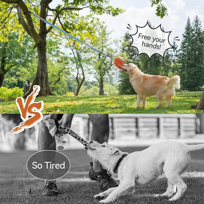 ALL FOR PAWS Dog Bungee Tug Toy, Outdoor Hanging Bungee from Tree for Chase & Tug Fun, Interactive Tug-of-War Toy for Small and Medium Dogs, Bungee Cord with Dog Rope Toy & Soft Chew Toy