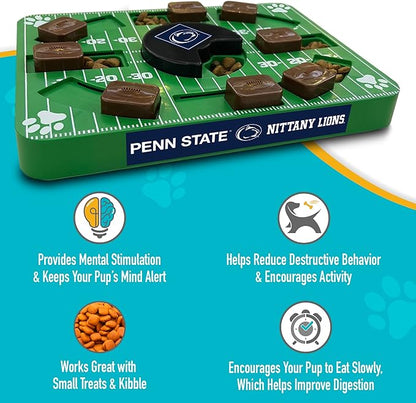 NCAA Puzzle Toy Slow Feeder, Puzzle Treat Dog Toy, Interactive Dog Treat Toy, Dog Puzzle Feeding Slow Toy (Penn State Nittany Lions)