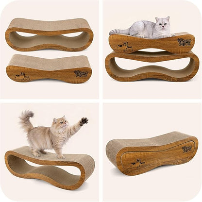Cat Scratcher, 2-in-1 Cat Scratcher Couch for Indoor Cats, 34.25 Inch Large Corrugated Cardboard Scratching Post, Reversible & 100% Recyclable, Includes Catnip
