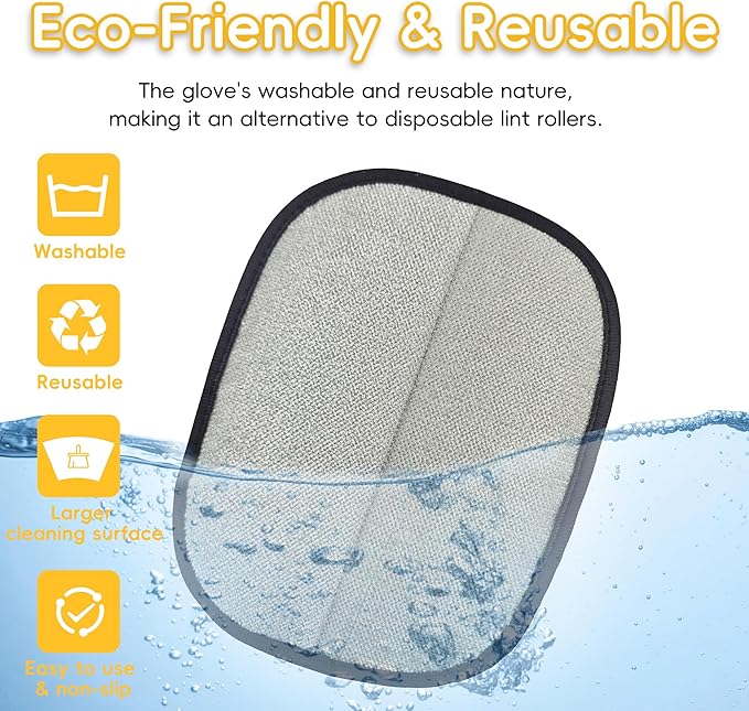Thickened Ectrostatic Pet Hair Removal Glove, Magic Brush Pet Hair Remover Tool for Cat & Dog, Upgraded Reusable Pet Hair Gloves for Couch, Clothing, Carpet & Car Seat, Cat Grooming Gloves