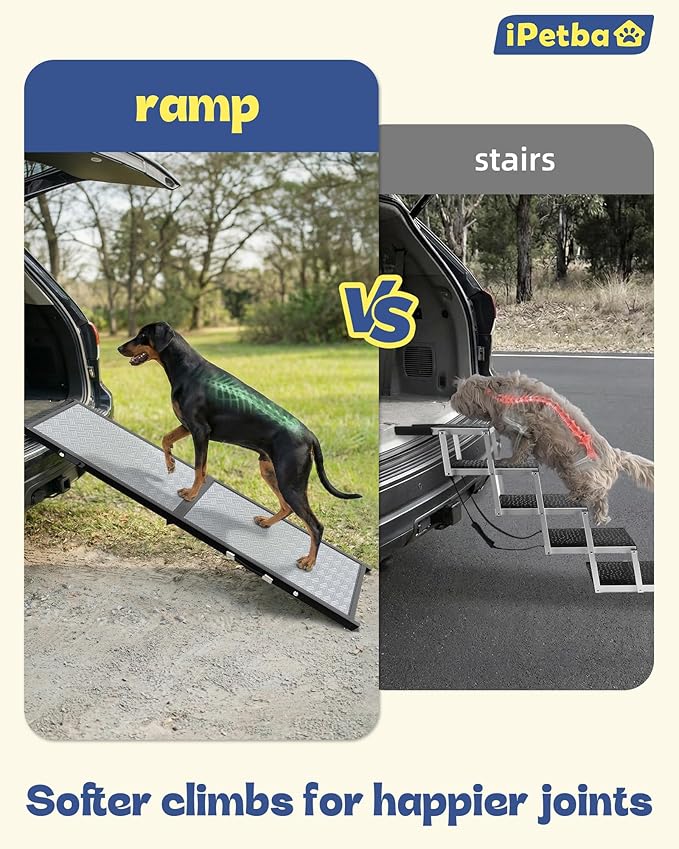 XLarge Dog Ramp for Car, SUV & Truck 71" – Joint & Spine Relief, Anti-Slip Surface, Heavy-Duty, Stable, Up to 200 lbs