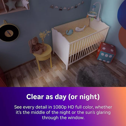 Roku Indoor Camera - Home Security - 2-Pack - Wired Security Camera & Pet Monitor with 1080p HD Color Night Vision, Works with Alexa & Google, Motion & Sound Detection, WDR & WiFi 6