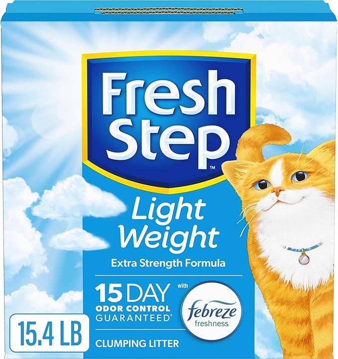 Fresh Step Light Weight Clumping Litter, Extra Strength Formula With Febreze Freshness, 15.4 lb. Box (Package May Vary)