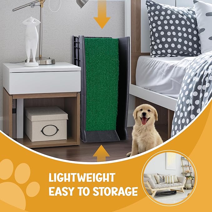 ZENY Portable Folding Dog Ramps for SUV, Truck, Car Ramp Stairs Step Ladder for Pet, Non-Slip Pet Ramp with Raised Siderails