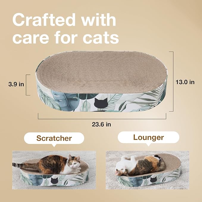 Necoichi Cat Scratcher Bowl Capsule for Indoor Cats - Cat Scratching Lounger with Extra Comfort for Lounge, Cardboard Bed Couch