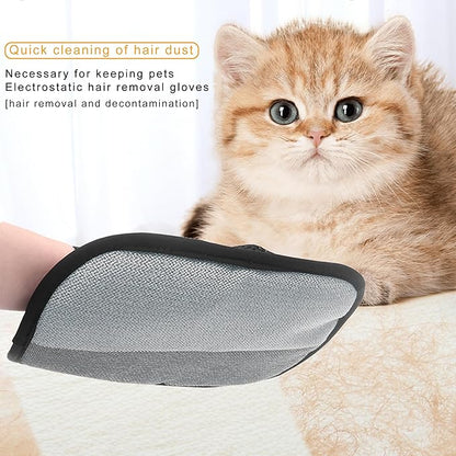 2-Pack Reusable Pet Hair Remover Gloves for Dogs & Cats – Electrostatic Dehairing Glove for Sofas, Furniture, Carpets, Car Seats & Pet Grooming – Eco-Friendly, Washable, Multi-Surface Tool