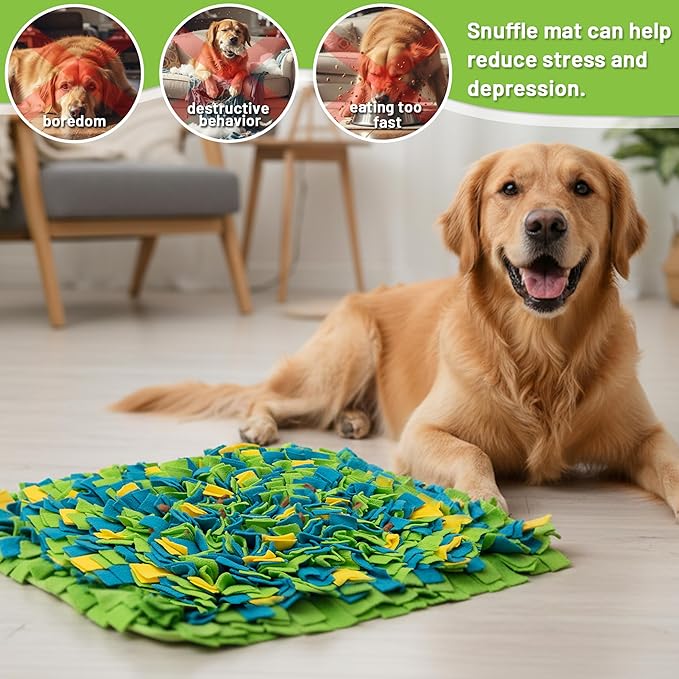 Snuffle Mat for Dogs, Interactive Dog Toys for Slow Feeding & Smell Training Indoor Outdoor, Enrichment Pet Foraging Mat for Small, Medium & Large Dogs, Rabbit, Puppy, Cat, (16"*22")