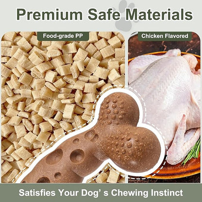 Dog Chew Toy for Aggressive Chewers Chicken Flavored Tough Dog Bone Toys for Medium Large Dog Breed to Keep Them Busy