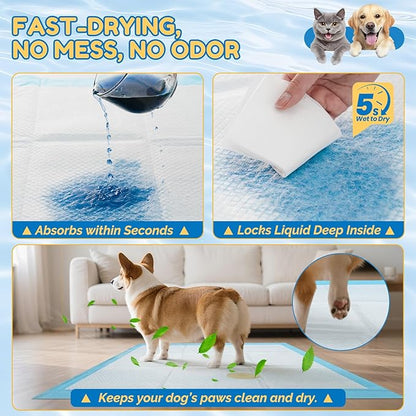 Extra Large Dog Pee Pads 28" x 34" - Barpor 5-Layer Super Absorbent Puppy Pads with Leak-Proof Quick-Dry & Fast-Edge Absorption, Disposable Dog Training Pads Anti-Slip, 20 Pack