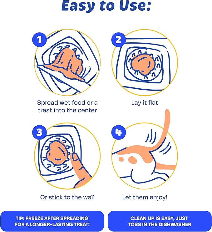 Aquapaw Silicone Dog Lick Mat - Suction Cup Slow Feeder Pad - Calming Bath Time Aid & Dog Grooming - Stress Relief & Pet Enrichment - Pack of 2 - XL & Small, Blue
