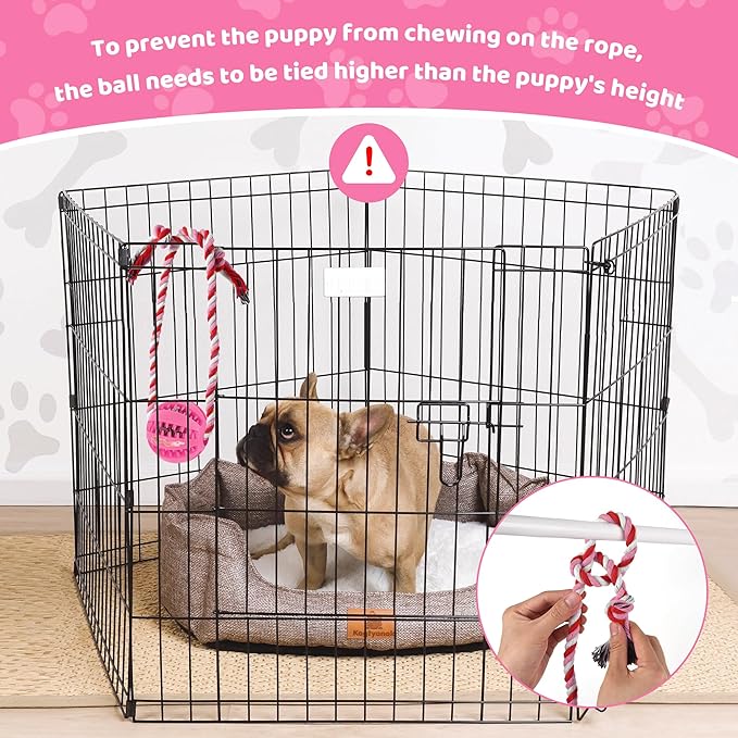 Interactive Dog Toys, Crate Training Aids for Puppies, Reduce Stress Anxiety Peanut Butter Dog Food Treat Dispenser Toys(Pink)