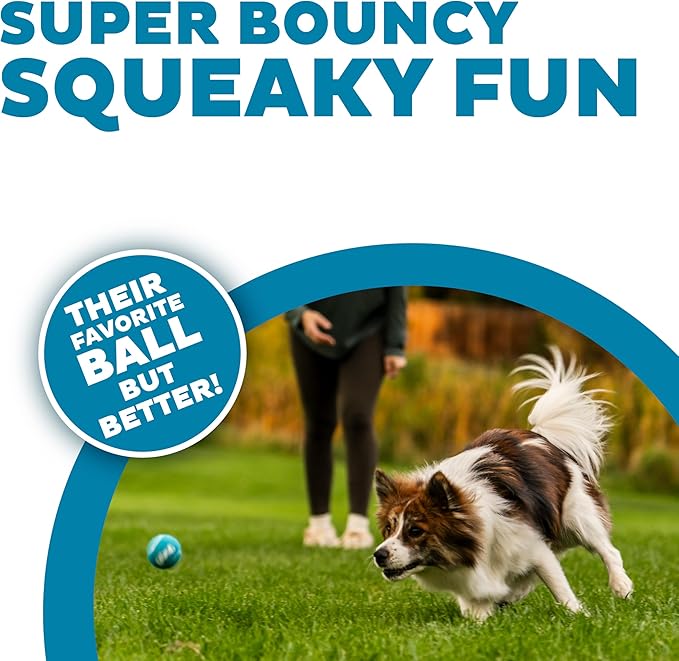 Outward Hound Squeaker Ballz – Squeaky Tennis Balls for Dogs Under 25 lbs, Interactive Dog Toy for Fetch & Training, Small (2"), 4‑Pack