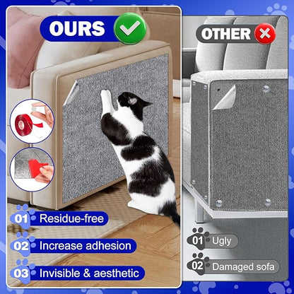 Anit Cat Scratch Couch Furniture Protector,78.7x15.8 Cat Wall Corner Scratcher Pads Mat,DIY Climbing Scratching Carpet Post Board Replacement