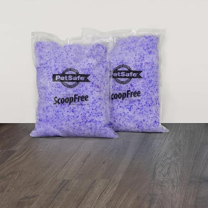 PetSafe ScoopFree Premium Crystal Cat Litter - Outperforms Clay Litter - Refill Packs - Reusable Tray Compatible - Lavender Scent - 4.3 lb Bags - 2 Pack