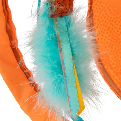 Instincts by SmartyKat Teaser Tunnel Activity Tunnel Cat Toy w/Fringe & Feather Teaser Cat Toy - Orange, One Size