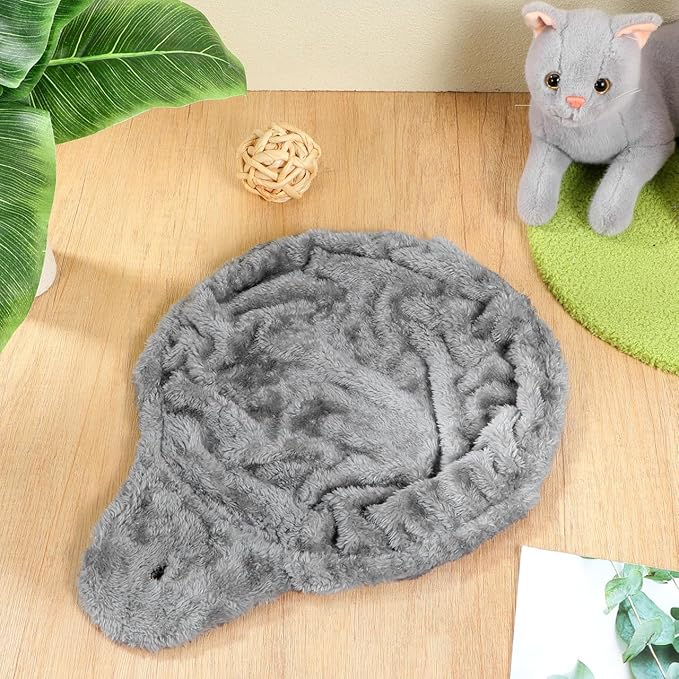 Garneck Cat Tree Hammock Attachment for Large Kitty 16.9 x 12.8 Inch, Deep Kitty Basket Bed Replacement Parts Soft Faux Fur Hanging Car Bed for Tower, Wall Mounted or Cage, Gray