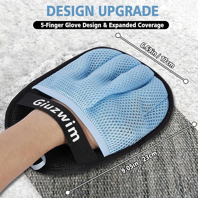 Pet Hair Removal Glove,Upgraded Five-Finger Electrostatic Pet Hair Removal Gloves,Cat and Dog Hair Removal Device,Cat Beauty Gloves,Suitable for Sofa&Furniture&Clothing Magic Brush (2PCS)