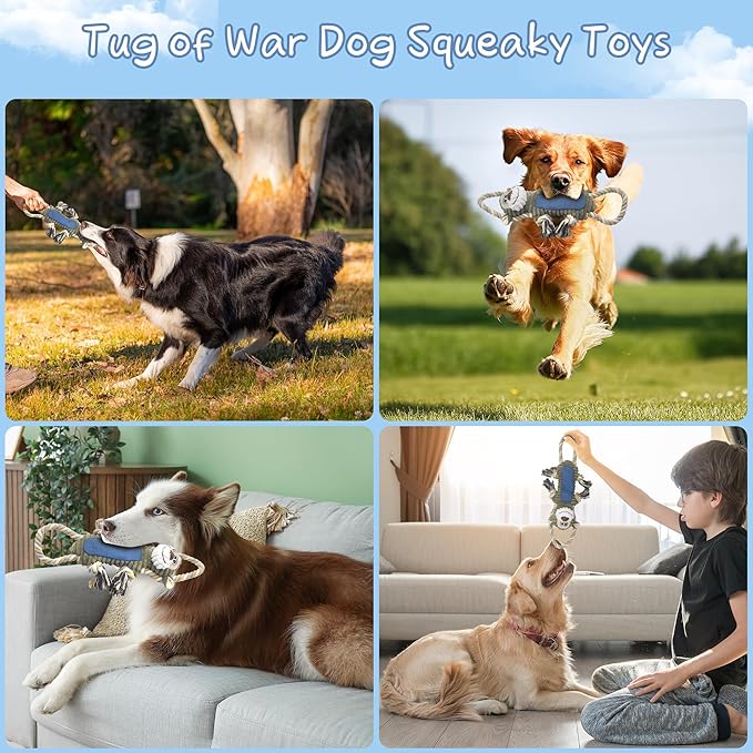 Dog Toys for Large Dog - Plush Squeaky Medium & Small Dog Toys (3pack Monkey & Patypus)