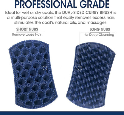 Four Paws Magic Coat Professional Series Grooming Dual-Sided Silicone Wet or Dry Curry Deshedding Brush for Dogs, 1 Count