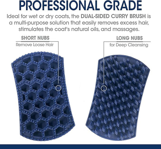 Four Paws Magic Coat Professional Series Grooming Dual-Sided Silicone Wet or Dry Curry Deshedding Brush for Dogs, 1 Count