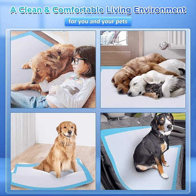 Gimars 36x36 4XL Large Pee Pads for Dogs - 150 Counts Extra Absorbent Puppy Training Pads 6 Layers Thicken, Jumbo Disposable Leak-Proof Quick Dry Wee Wee Pads for Dogs Cats Rabbits Pets