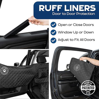 Ruff Liners Standard Dog Seat Cover, Black – As Seen on Shark Tank – Back Seat Protector for Cars, Mid-Size SUVs, & Mid-Size Trucks – Waterproof, Touch Fasteners, & Belt Slots – Sturdy Dog Hammock