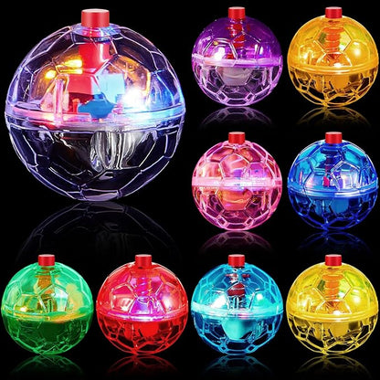 Jecery 9 Pcs Light Up Cat Balls Ghost Hunting LED Motion Activated Cat Toy Interactive Lighted Ball Pet Glowing Mini Running Exercise Toys for Kitten Dog Pet Animals Activity(Multicolor)