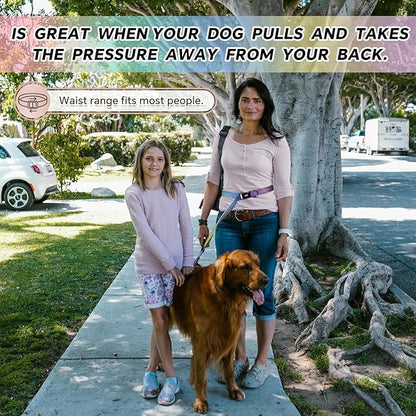 Hands Free Dog Leash, Adjustable Heavy Duty Bungee Waist Leash Belt for Medium Large Dogs Walking Running Hiking with Reflective(Multi-Colored)