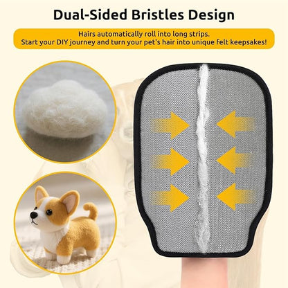 SAWMONG 2Pcs Pet Hair Removal Glove, Pet Hair Remover Glove for Cleaning Shed Fur from Dogs & Cats with Thumb Hole for Better Fit, Reusable Pet Hair Removal Tool for Couch,Clothes, Carpet, Curtain