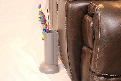 Feline Ruff Cat Teaser Wand Holder. Keep Cats Safe with This Unique Cat Toy Storage Solution. Organize Feather Cat Wand Toys. Patent Pending (Gray)