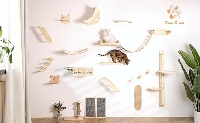 Cat Hammock Wall Mounted with Removable Cushion - Cozy Space Saving Perch for Indoor Cats, Soft Washable Bed & Modern Cat Shelf for Lounging