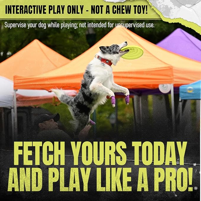 Hyperflite Nano Jawz Disc Dog Disc 4” (24g) | Official Skyhoundz Mini Flying Disc for Small Dogs & Puppies | Long-Flying, Lightweight Chase Dog Toy for Backyard, & Beach | Anti-Glare - Yellow