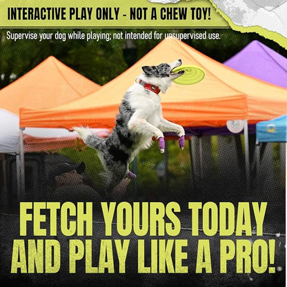 Hyperflite Nano Jawz Disc Dog Disc 4” (24g) | Official Skyhoundz Mini Flying Disc for Small Dogs & Puppies | Long-Flying, Lightweight Chase Dog Toy for Backyard, & Beach | Anti-Glare - Yellow