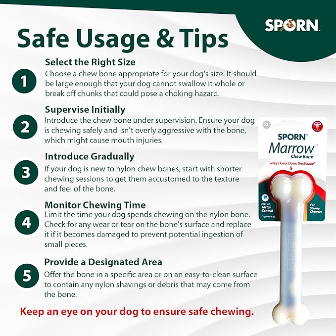 Sporn Yuppie Puppy Dog Dental Toy, Marrow Chew, Extra Large, White (36810)
