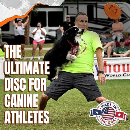 Hyperflite Macro Competition Standard Dog Disc 5" (28g) | Ultimate Flying Disc for Dogs | Official Skyhoundz Competition Disc for Play, Fetch & Pool Fun | Floats | Lightweight | Anti-Glare - Orange